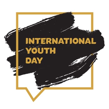 Vintage template card of International Youth Day for banner, brochure, flyer, greeting, invitation, cover. Design Elements for poster. Vector