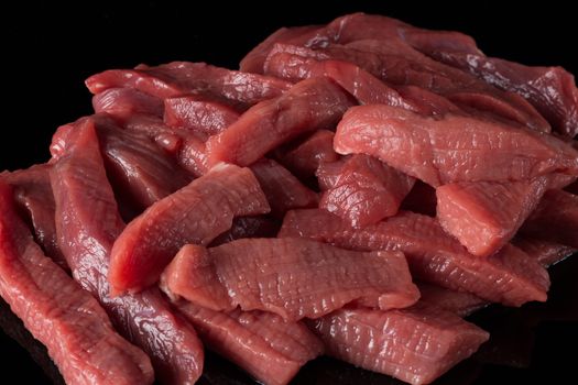Pieces of raw meat. Ingredients for cooking. Lamb, pork, beef, lamb. Farming, eco-friendly production