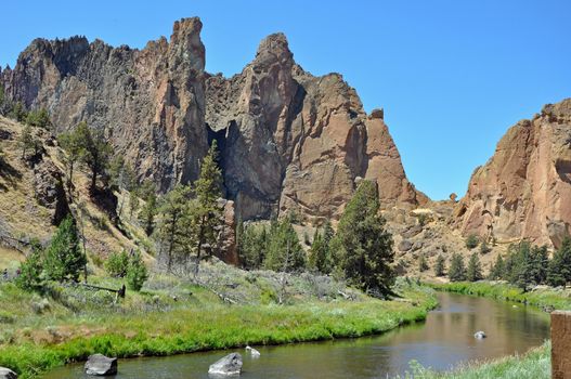 Beautiful Smith Rock State Park, Oregon USA in summer