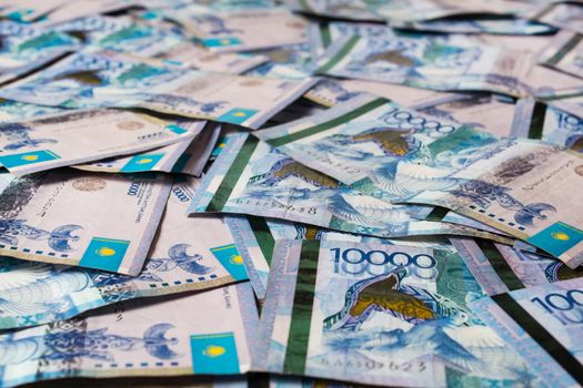 Paper banknotes tenge KZT. Tenge is the national currency of Kazakhstan. bank of Kazakhstan