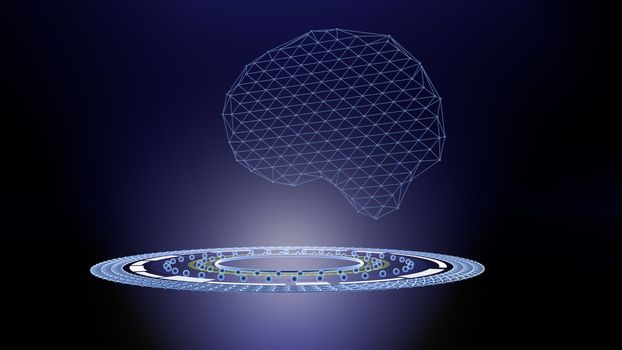3D Human brain ,brain background concept global network technology