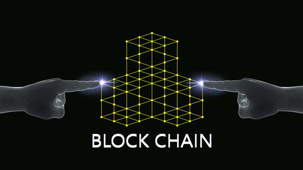 3D blockchain digital network ,concept