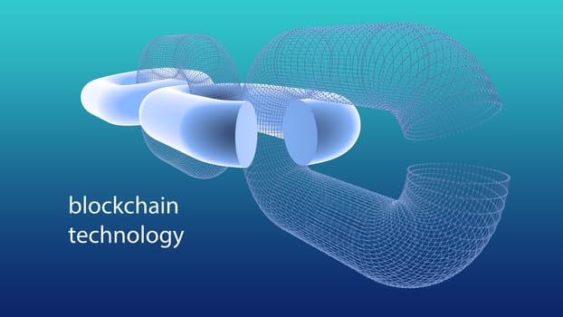 3D blockchain digital network ,concept