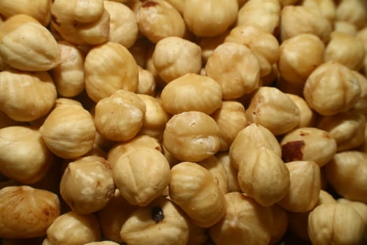 Hazelnuts food background close up, photo wallpaper