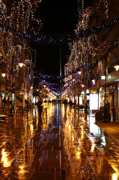 a new yearly decorated light street at night
