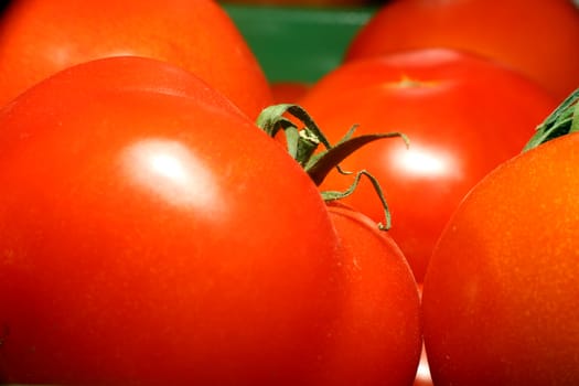 red fresh organic tomato, macro close up