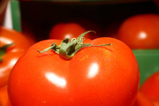 red fresh organic tomato, macro close up