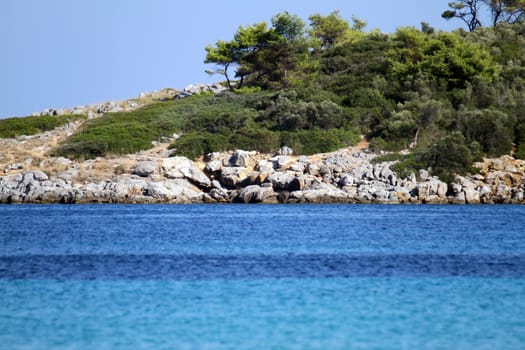 natural horizon landscape beach, blue sea in summer