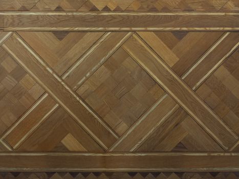 Seamless brown wooden old vintage parquetry with stripe and square shapes plates