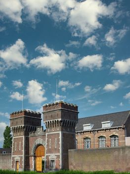 Old entrance of The Hague prison where are detained all International Criminal Court prisoners waiting for the trials of their committed crimes 