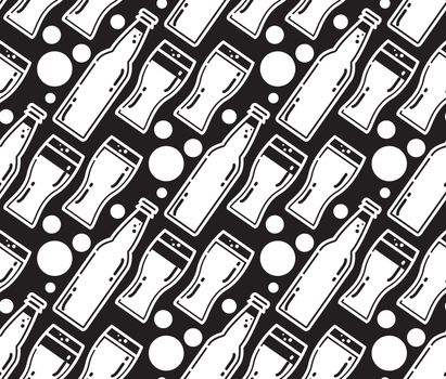 Oktoberfest Seamless Pattern. Beer festival background for wallpaper, wrap, poster and print, t-shirt, apparel. Vector