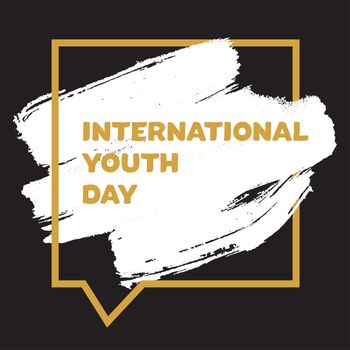 Vintage template card of International Youth Day for banner, brochure, flyer, greeting, invitation, cover. Design Elements for poster. Vector