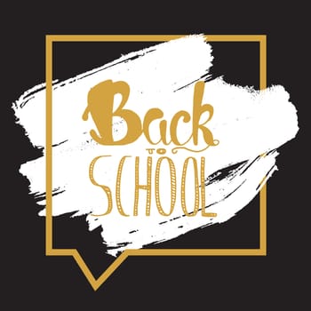 Vintage Back To School Lettering Banner. Knowledge day poster. Vector