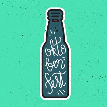 Oktoberfest Lettering. Beer festival handmade design element for badge, sticker, poster and print, t-shirt, apparel. Vector