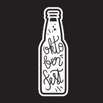Oktoberfest Lettering. Beer festival handmade design element for badge, sticker, poster and print, t-shirt, apparel. Vector