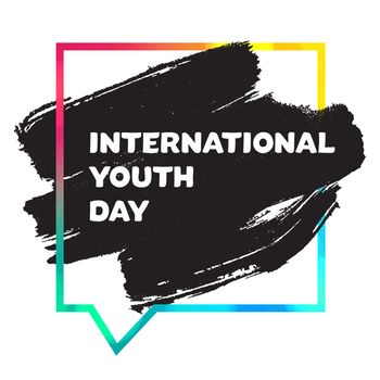 Vintage template card of International Youth Day for banner, brochure, flyer, greeting, invitation, cover. Design Elements for poster. Vector