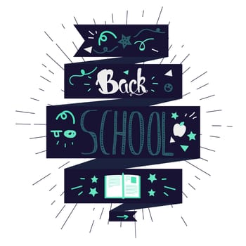 Vintage Back To School Lettering Banner. Knowledge day poster. Vector