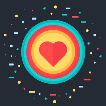 Like symbol. Heart icon for wedding, holiday and social networks, blog, print and sticker. Vector