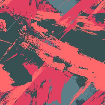 Grunge seamless texture pattern for print, fabric, wallpapers, clothes. Retro ornament by brush. Vector
