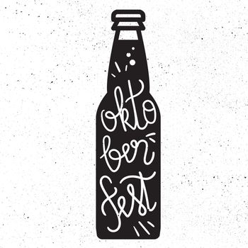 Oktoberfest Lettering. Beer festival handmade design element for badge, sticker, poster and print, t-shirt, apparel. Vector