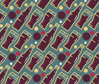 Oktoberfest Seamless Pattern. Beer festival background for wallpaper, wrap, poster and print, t-shirt, apparel. Vector