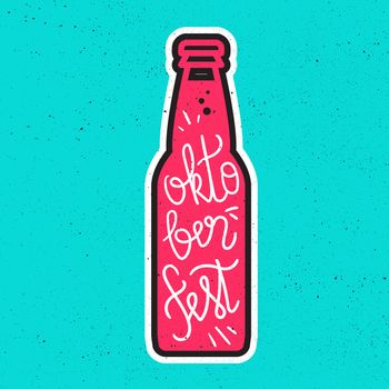 Oktoberfest Lettering. Beer festival handmade design element for badge, sticker, poster and print, t-shirt, apparel. Vector