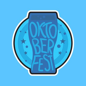 Oktoberfest Lettering. Beer festival handmade design element for badge, sticker, poster and print, t-shirt, apparel. Vector