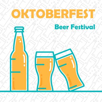 Oktoberfest Banner. Beer festival stylish design element for badge, sticker, poster and print, t-shirt, apparel. Vector