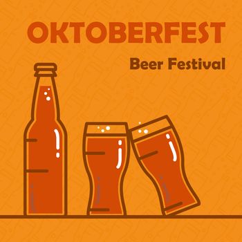 Oktoberfest Banner. Beer festival stylish design element for badge, sticker, poster and print, t-shirt, apparel. Vector