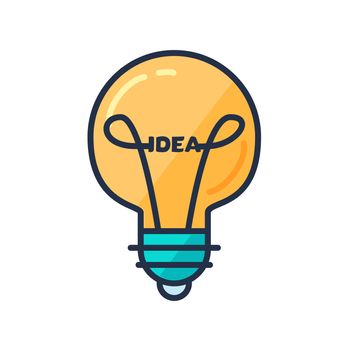 Great Idea Concept with Light Bulb Shape. Thought and imagination symbol. Vector