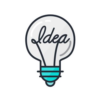 Great Idea Concept with Light Bulb Shape. Thought and imagination symbol. Vector