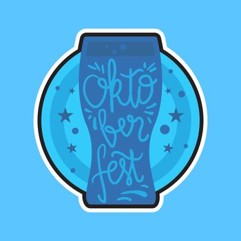 Oktoberfest Lettering. Beer festival handmade design element for badge, sticker, poster and print, t-shirt, apparel. Vector