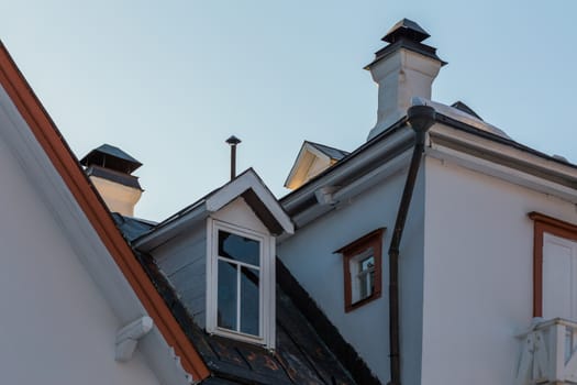 white plaster mansion outdoor fragment of facade details