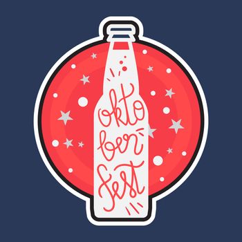 Oktoberfest Lettering. Beer festival handmade design element for badge, sticker, poster and print, t-shirt, apparel. Vector