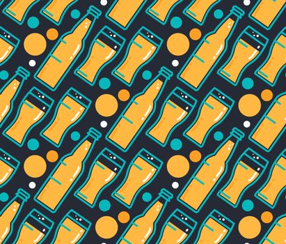 Oktoberfest Seamless Pattern. Beer festival background for wallpaper, wrap, poster and print, t-shirt, apparel. Vector