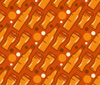 Oktoberfest Seamless Pattern. Beer festival background for wallpaper, wrap, poster and print, t-shirt, apparel. Vector