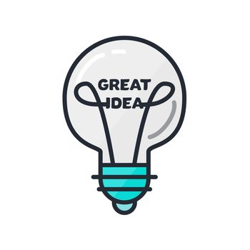 Great Idea Concept with Light Bulb Shape. Thought and imagination symbol. Vector