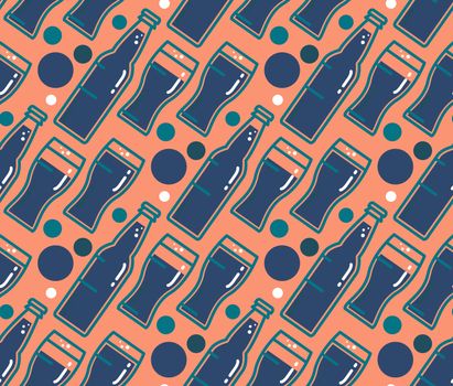Oktoberfest Seamless Pattern. Beer festival background for wallpaper, wrap, poster and print, t-shirt, apparel. Vector