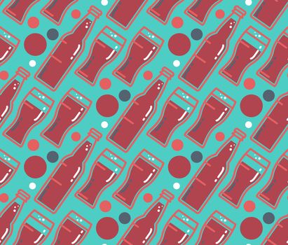 Oktoberfest Seamless Pattern. Beer festival background for wallpaper, wrap, poster and print, t-shirt, apparel. Vector