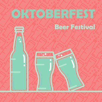 Oktoberfest Banner. Beer festival stylish design element for badge, sticker, poster and print, t-shirt, apparel. Vector