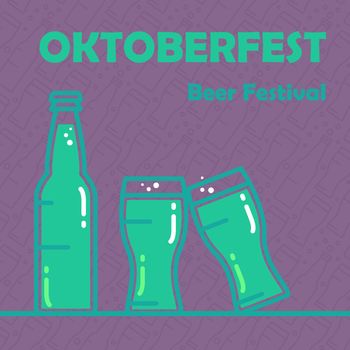 Oktoberfest Banner. Beer festival stylish design element for badge, sticker, poster and print, t-shirt, apparel. Vector