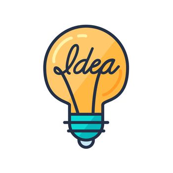 Great Idea Concept with Light Bulb Shape. Thought and imagination symbol. Vector
