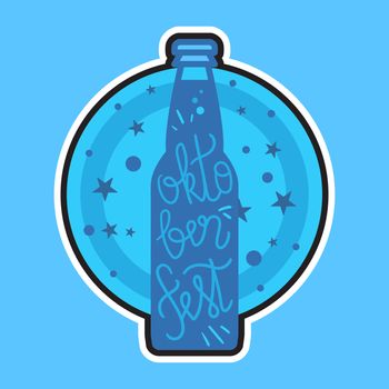 Oktoberfest Lettering. Beer festival handmade design element for badge, sticker, poster and print, t-shirt, apparel. Vector