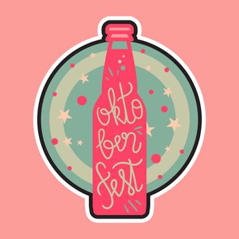 Oktoberfest Lettering. Beer festival handmade design element for badge, sticker, poster and print, t-shirt, apparel. Vector