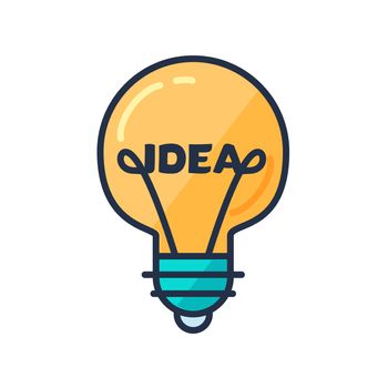Great Idea Concept with Light Bulb Shape. Thought and imagination symbol. Vector