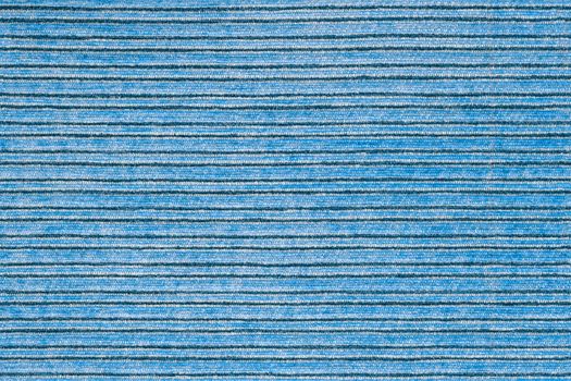 Seamless texture of horisontal stripped polyester furniture upholstery or carpet. White, blue and black colors.