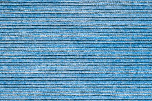 Seamless texture of horisontal stripped polyester furniture upholstery or carpet. White, blue and black colors.