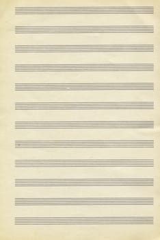 Empty sheet of a vintage note paper for musical notes