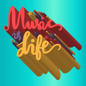 Vintage World Music Day Lettering for Banner and Badge. Sticker, Poster, Card Design Template. Vector
