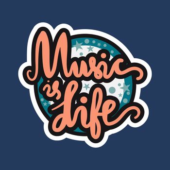 Vintage World Music Day Lettering for Banner and Badge. Sticker, Poster, Card Design Template. Vector